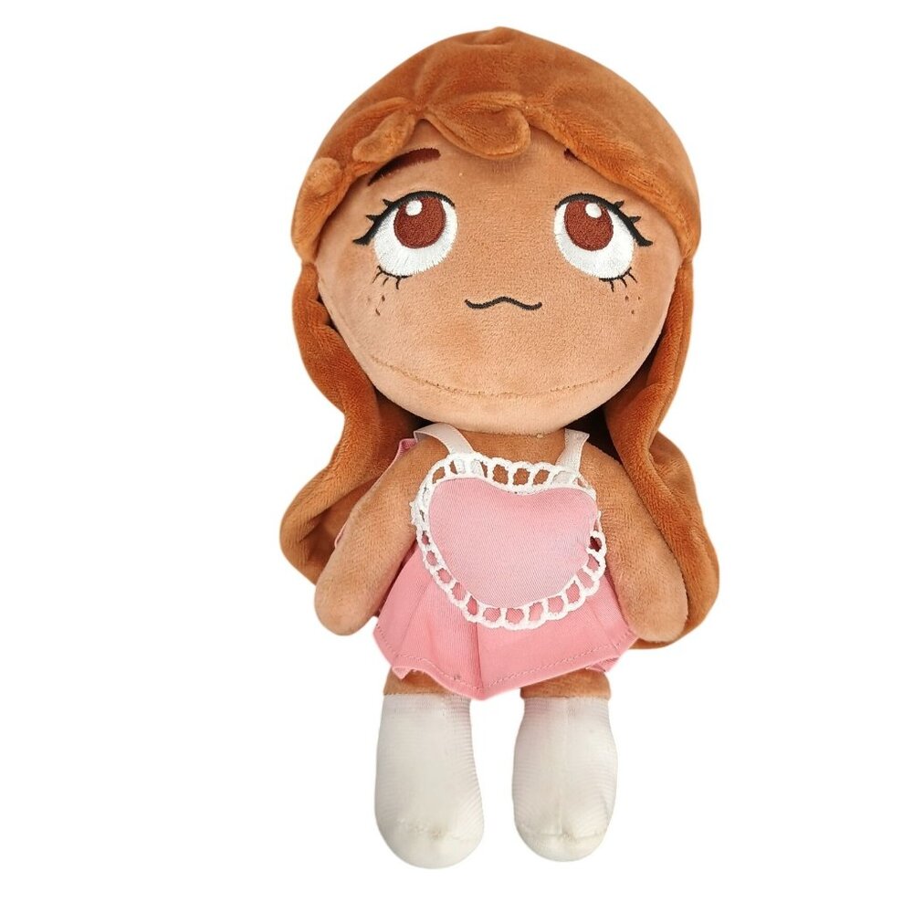 CraftifyX Lsi Cosmic Moon Plush Doll With Brown Hair & Pink Dress For‎ Children